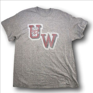 Men's Unbranded Short Sleeve Tee L Gray Red